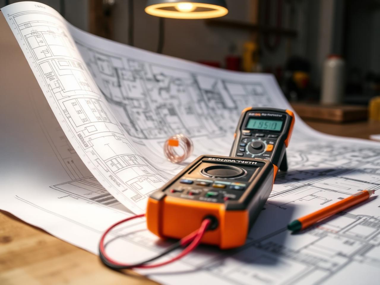 Electrical blueprints with a multimeter